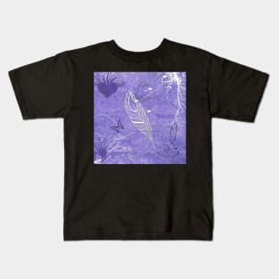 Feather Purple Butterflies Graphic Desired, Beautiful Inspired Spiritual Design, face masks, Phone Cases, Apparel & Gifts Kids T-Shirt